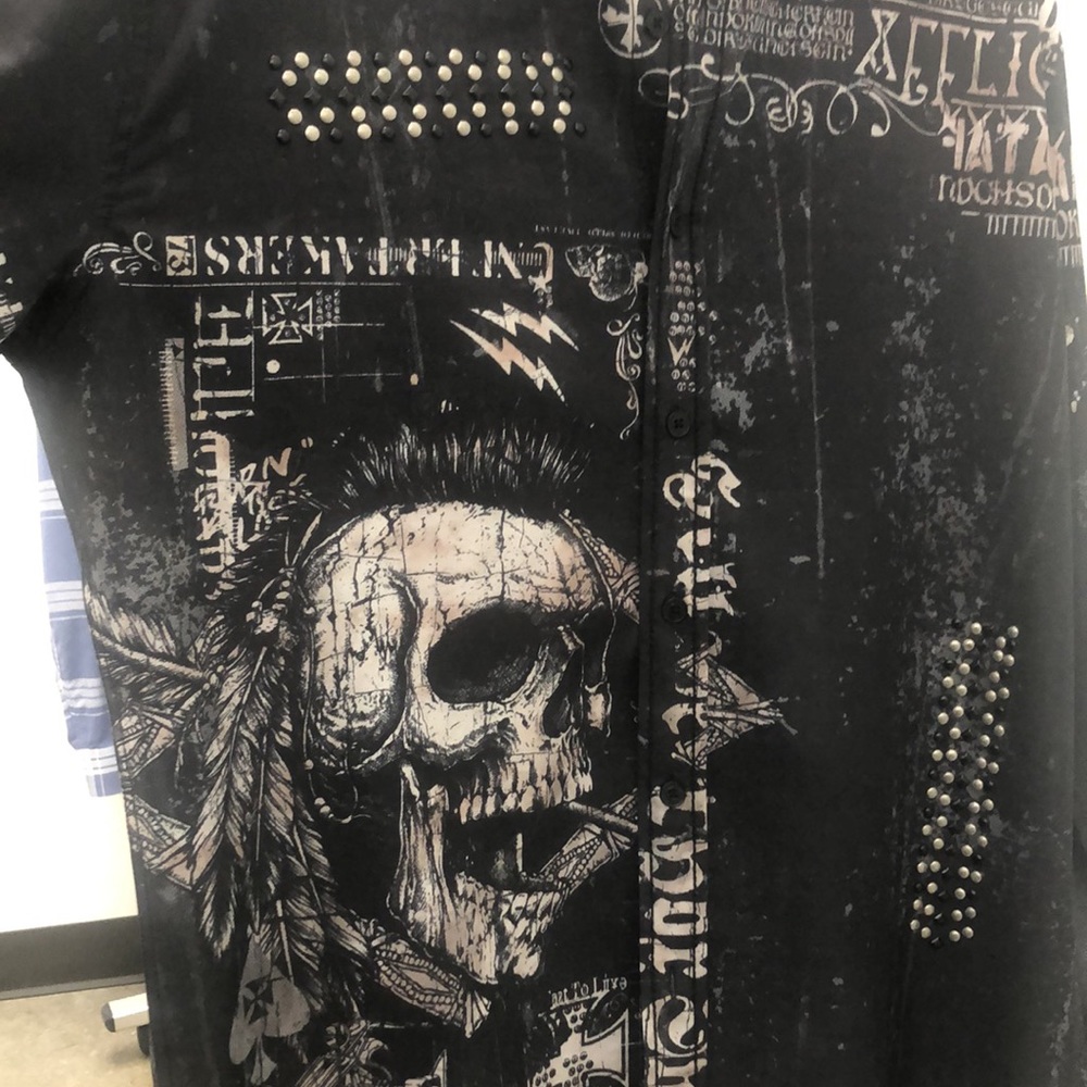 Mens Brentwood by Affliction Long Sleeve Shirt, Size L